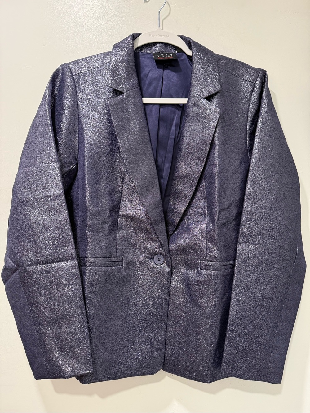 Joan Rivers Red Carpet Metallic Shimmer Blazer. Twilight. Sz Large